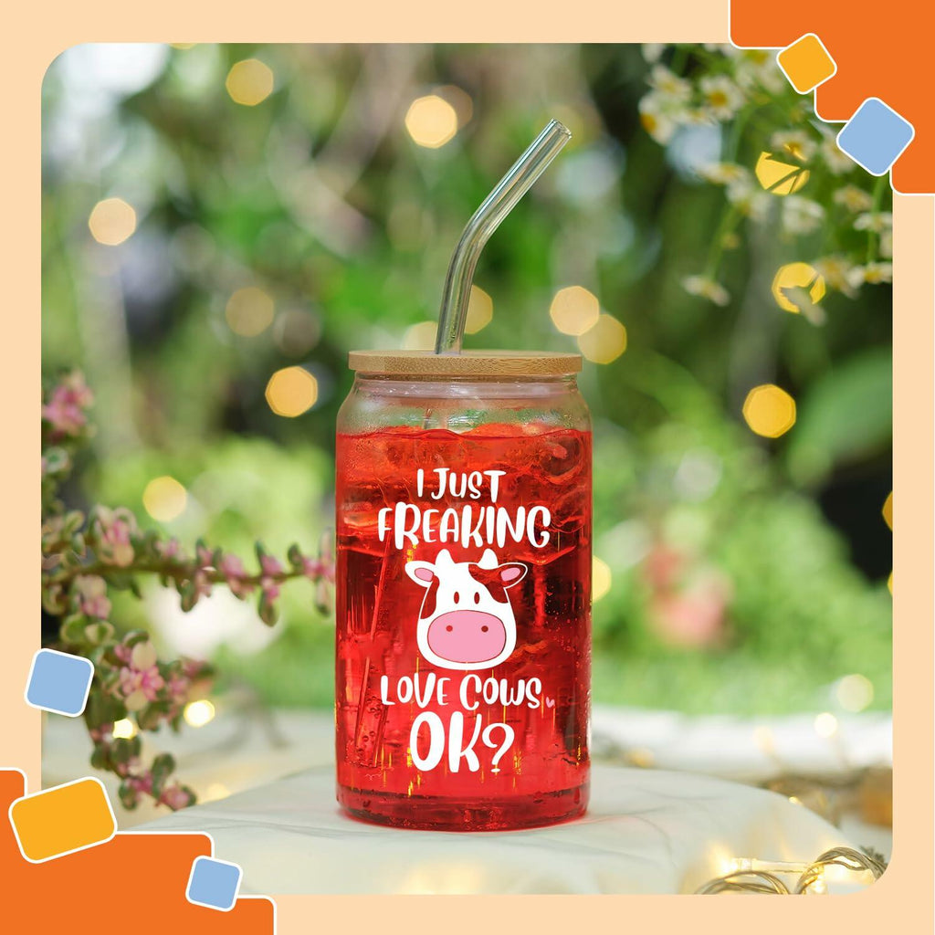 NewEleven 16oz Coffee Mug Cow Gifts For Women Cute Funny Birthday Gift