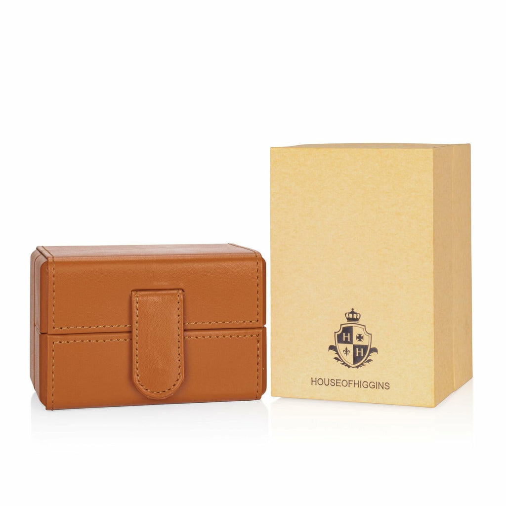 HOUSEOFHIGGINS Travel Watch Case Vegan Leather Fits Up to 42mm Watches