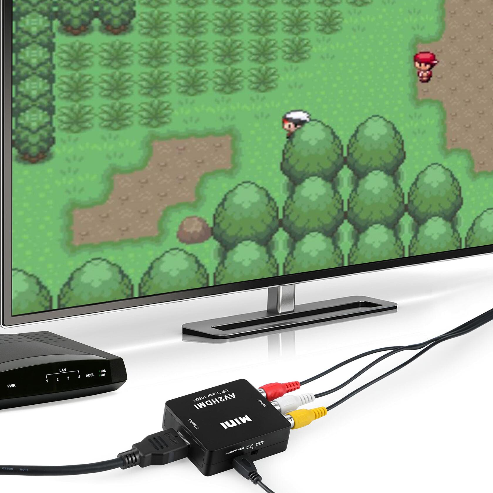 Aolirot RCA to HDMI Converter 1080P AV Adapter for N64 Wii PS2 Xbox VHS