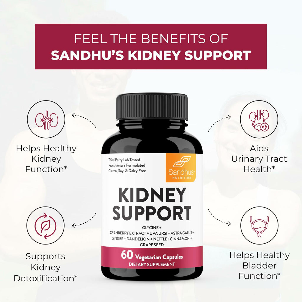 Sandhu's Kidney Cleanse Detox Supplement with Cranberry 60 Veg Capsules