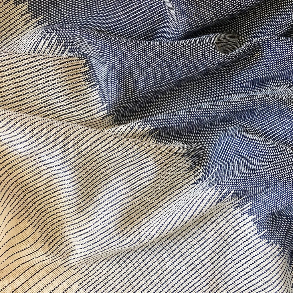 Organic Cotton Striped Scarf Large Handloomed Wrap With Fringe Neutral Tones