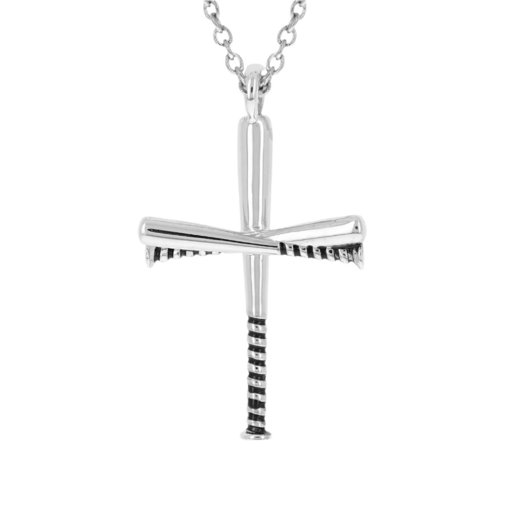 Color Grip Baseball Bat Cross Necklace