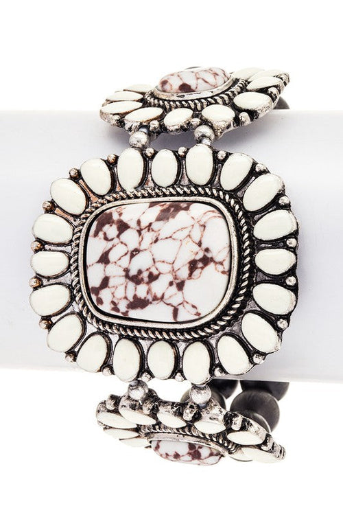 Oversized Navajo Style Stone Bead Double Strand Bracelet
