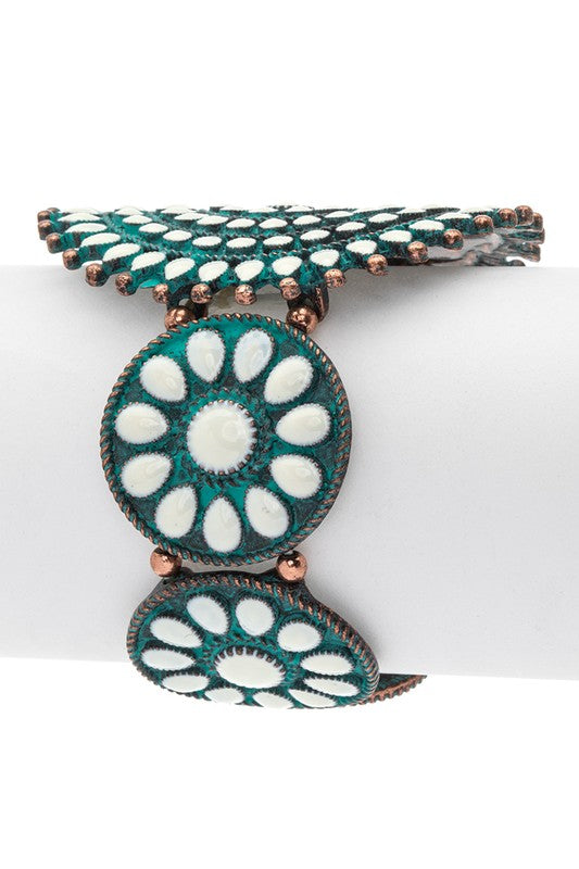 Oversized Western Turquoise Statement Bracelet Cuff