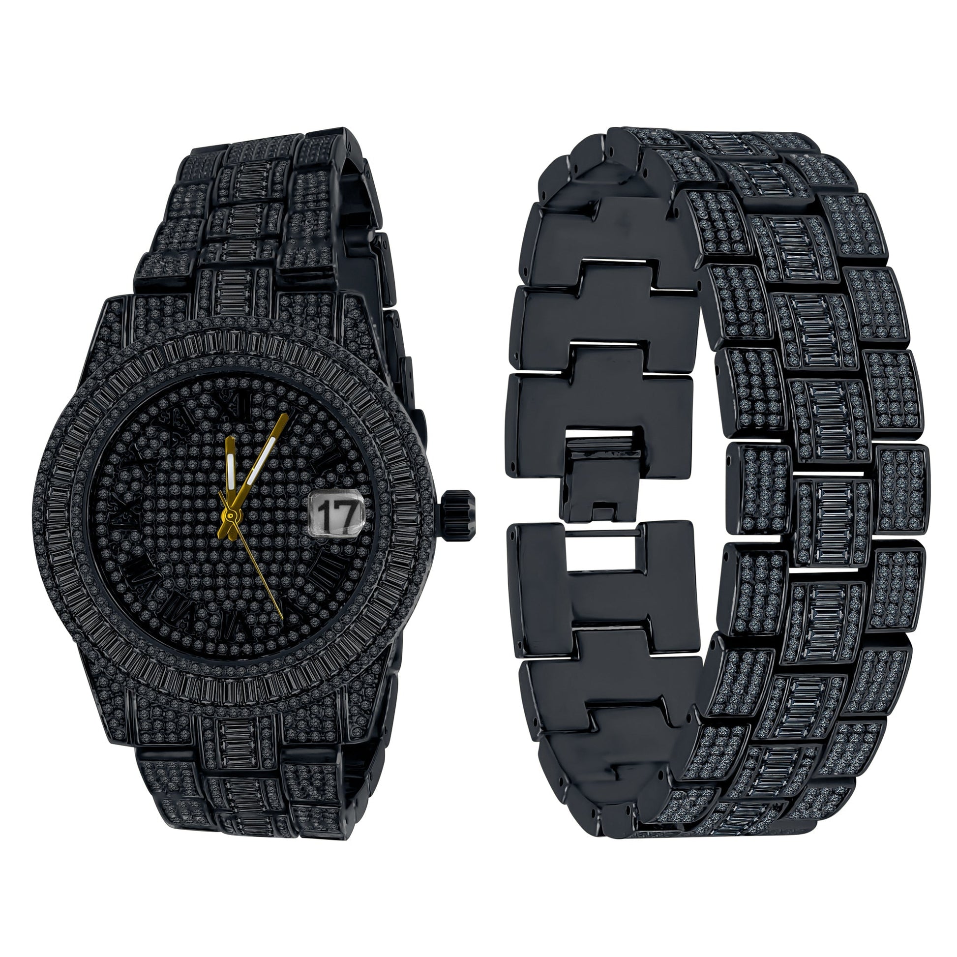 Pave Crystal Watch And Bracelet Set For Women Luxury