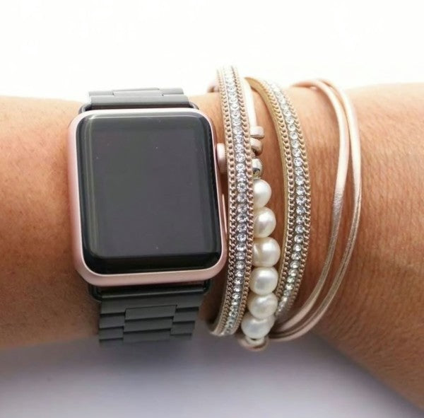 Pearl Wrap Crystal Bracelet Multi Strand Adjustable Chic