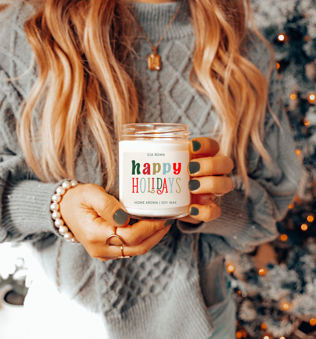 Pine Orange Holiday Candle 9oz Soy, Fresh Christmas Tree, Birch Vetiver