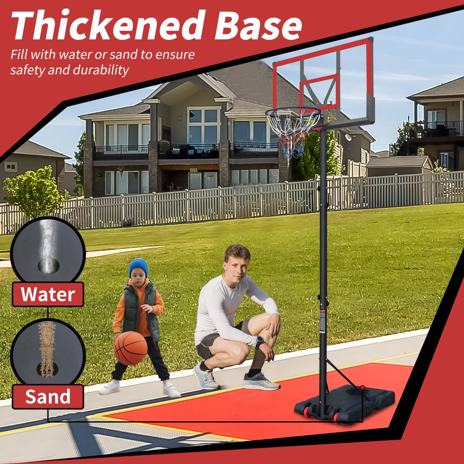 Premium 10FT Outdoor Portable Adjustable Basketball Hoop With Wheels (SAK31961)