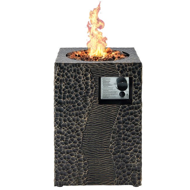 Alora Premium 16FT Square Outdoor Propane Fire Pit W/ Lava Rocks Waterproof Cover, 30K BTU (SAK30861)