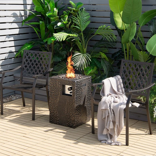 Alora Premium 16FT Square Outdoor Propane Fire Pit W/ Lava Rocks Waterproof Cover, 30K BTU (SAK30861)