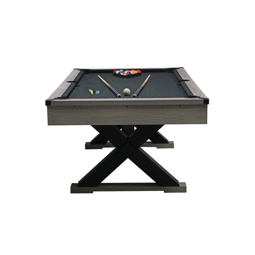 Premium 7FT Wood Billiards Pool Snooker Table Game Set With X-Shaped Legs (SAK32091)