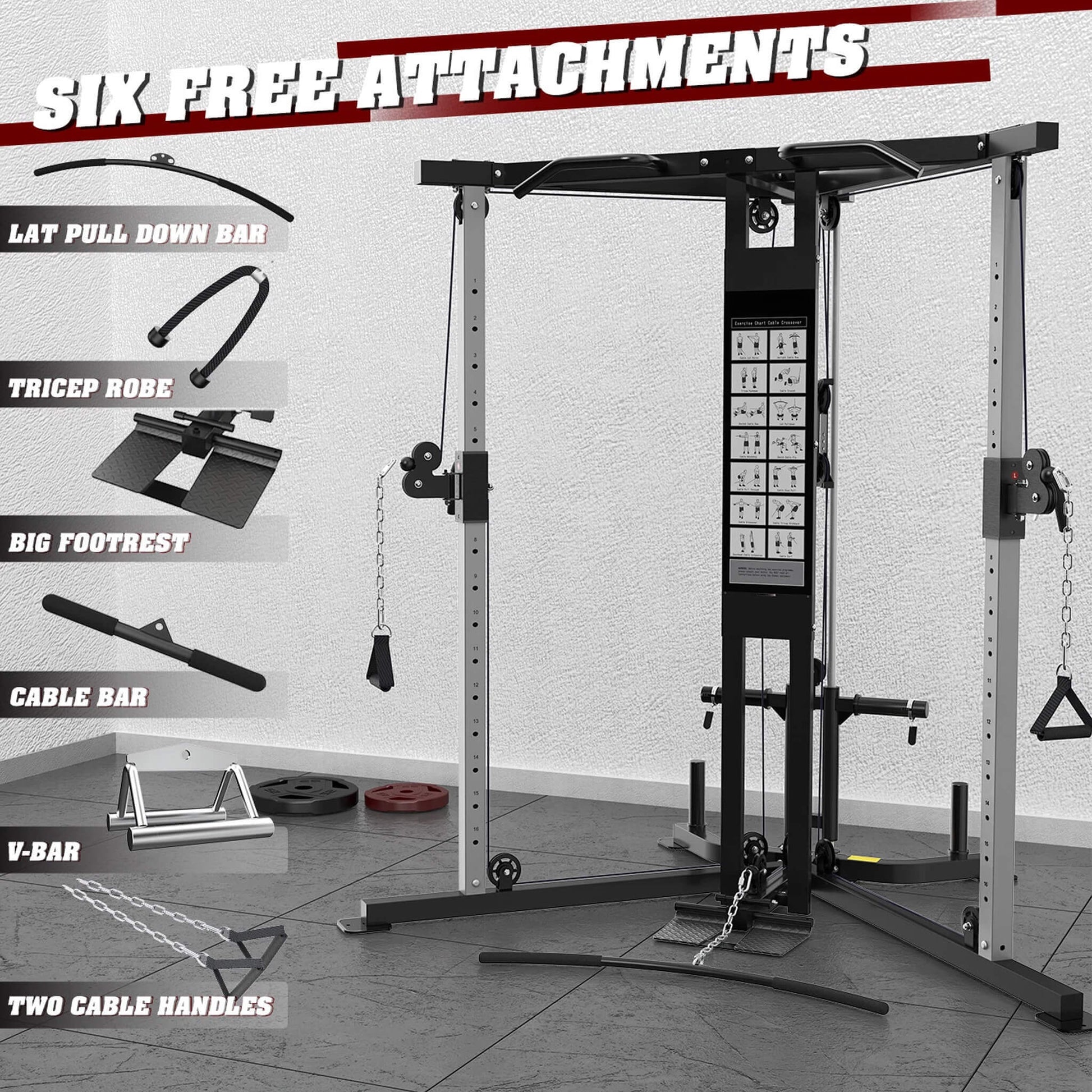 Rovix Premium Home Cable Crossover Full Body Workout Fly Machine, 350LBS (SAK06341)