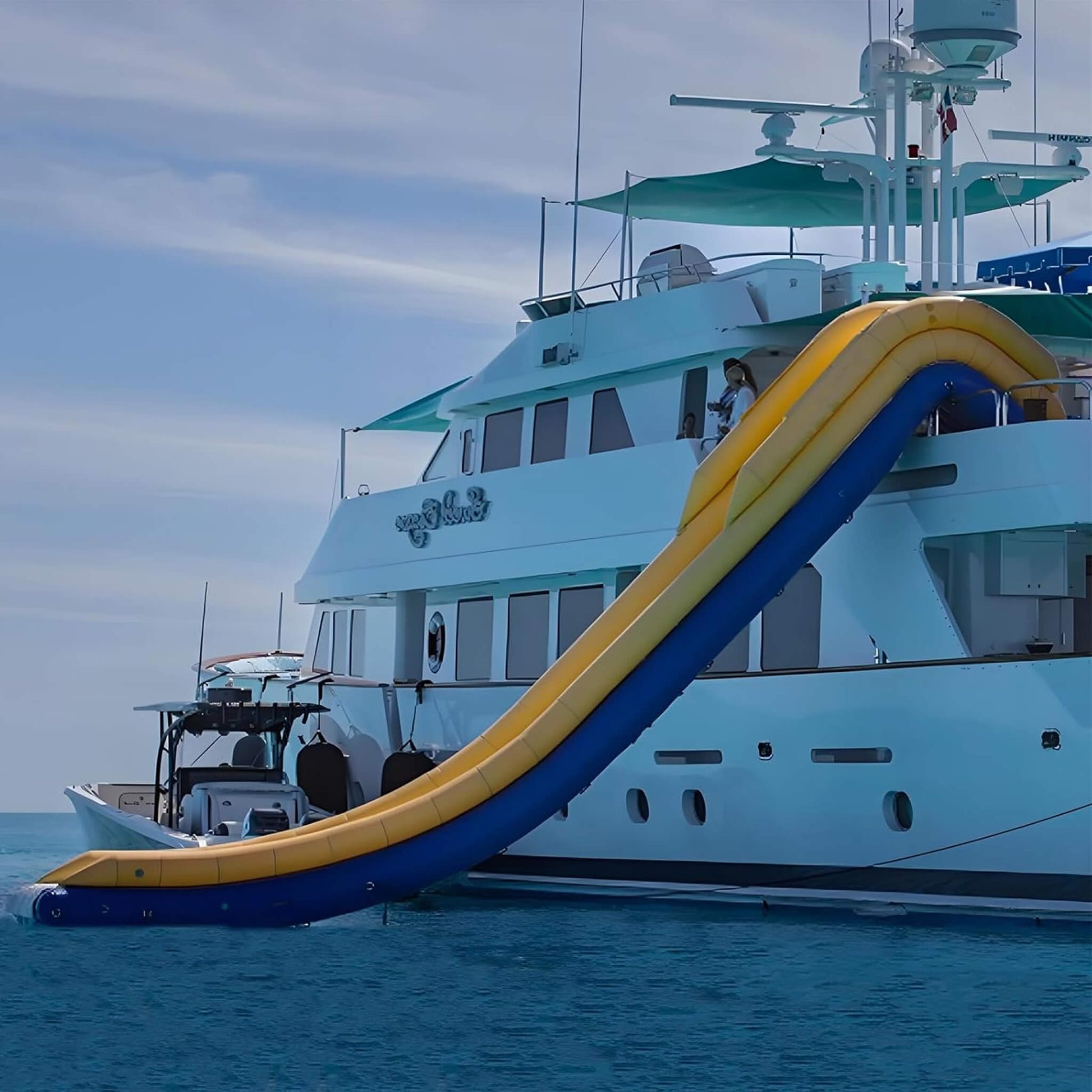 Premium Inflatable Heavy-Duty Yacht Slide With Air Pump And Protection Net [Made-To-Order] (SAK18295)