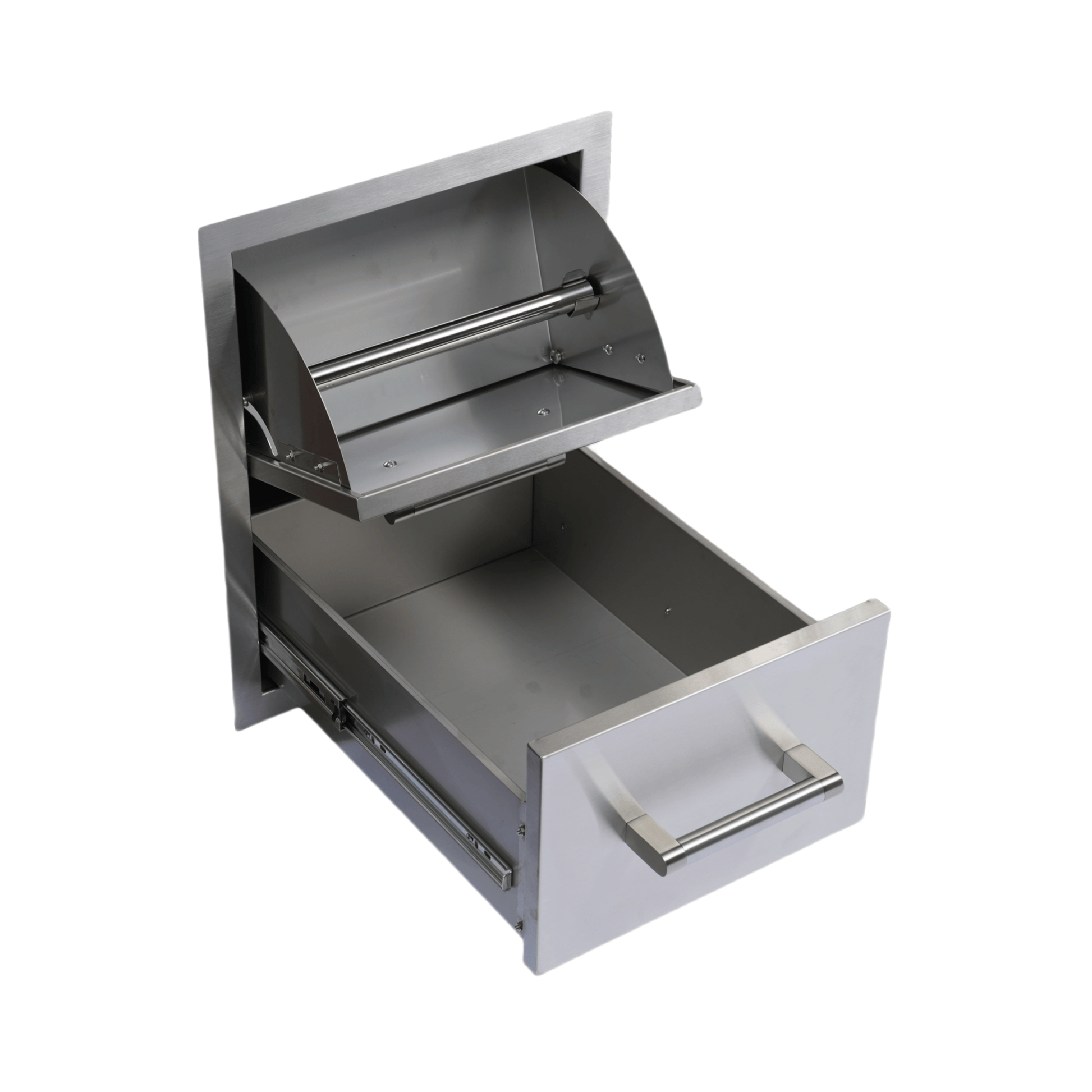 Premium Outdoor Kitchen With 32-Inch 60K BTU Built-In Stainless Steel LPG Gas Grill, Door And Drawer Combo And Stainless Steel Ice Box (SAK98661)