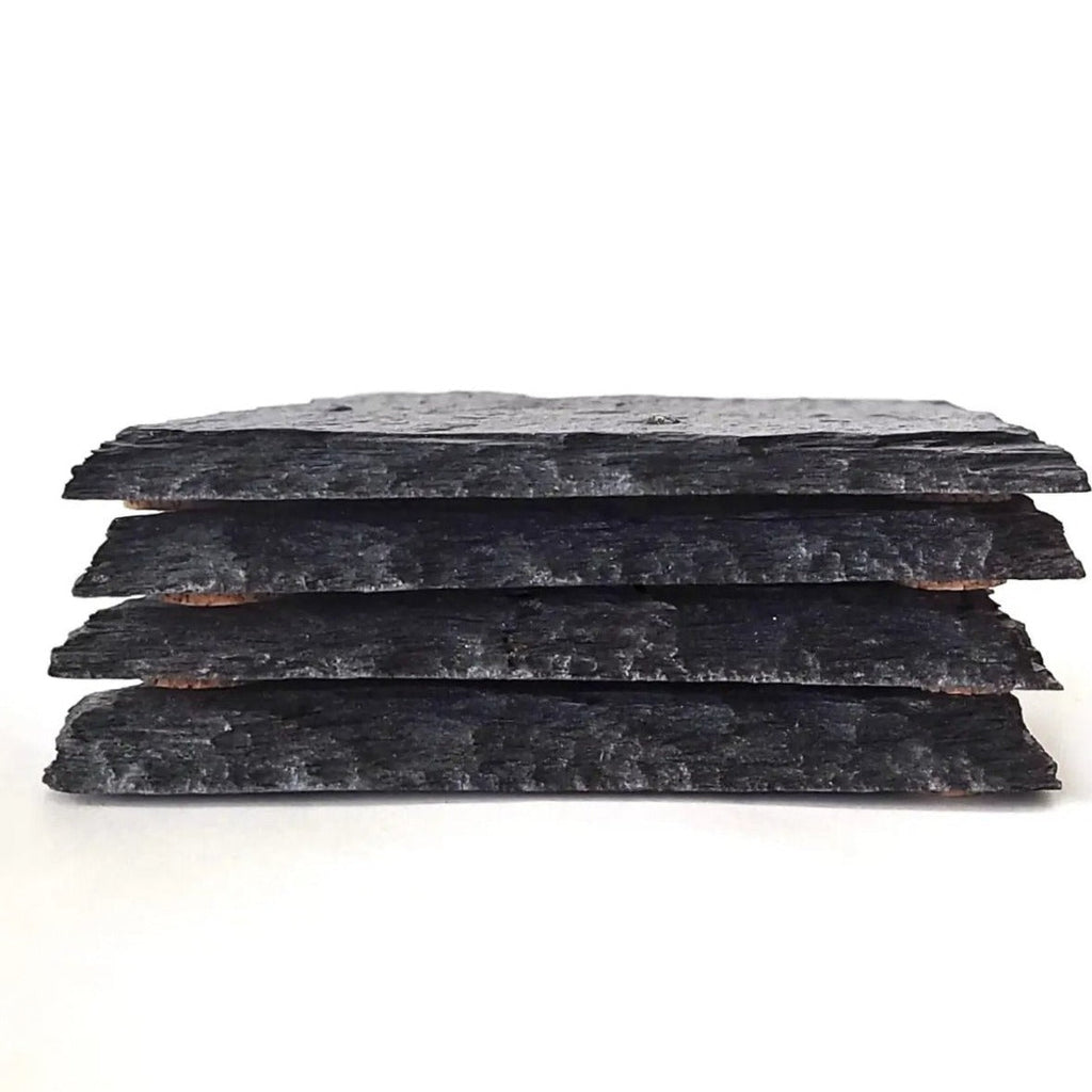 Slate Coaster Hand-Stamped Artisan Drink Coaster With Cork Feet - USA Slate