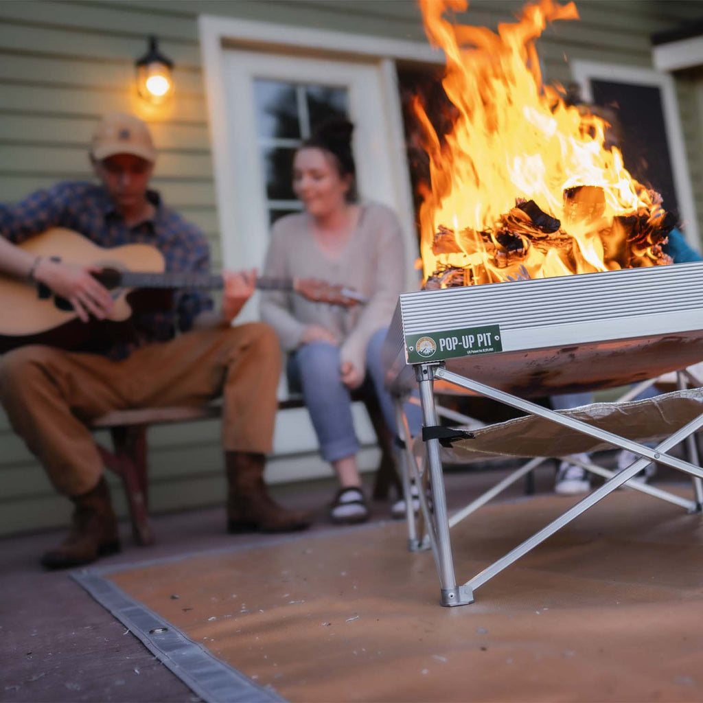 Fireside Outdoor Pop-Up Fire Pit & Heat Shield Bundle
