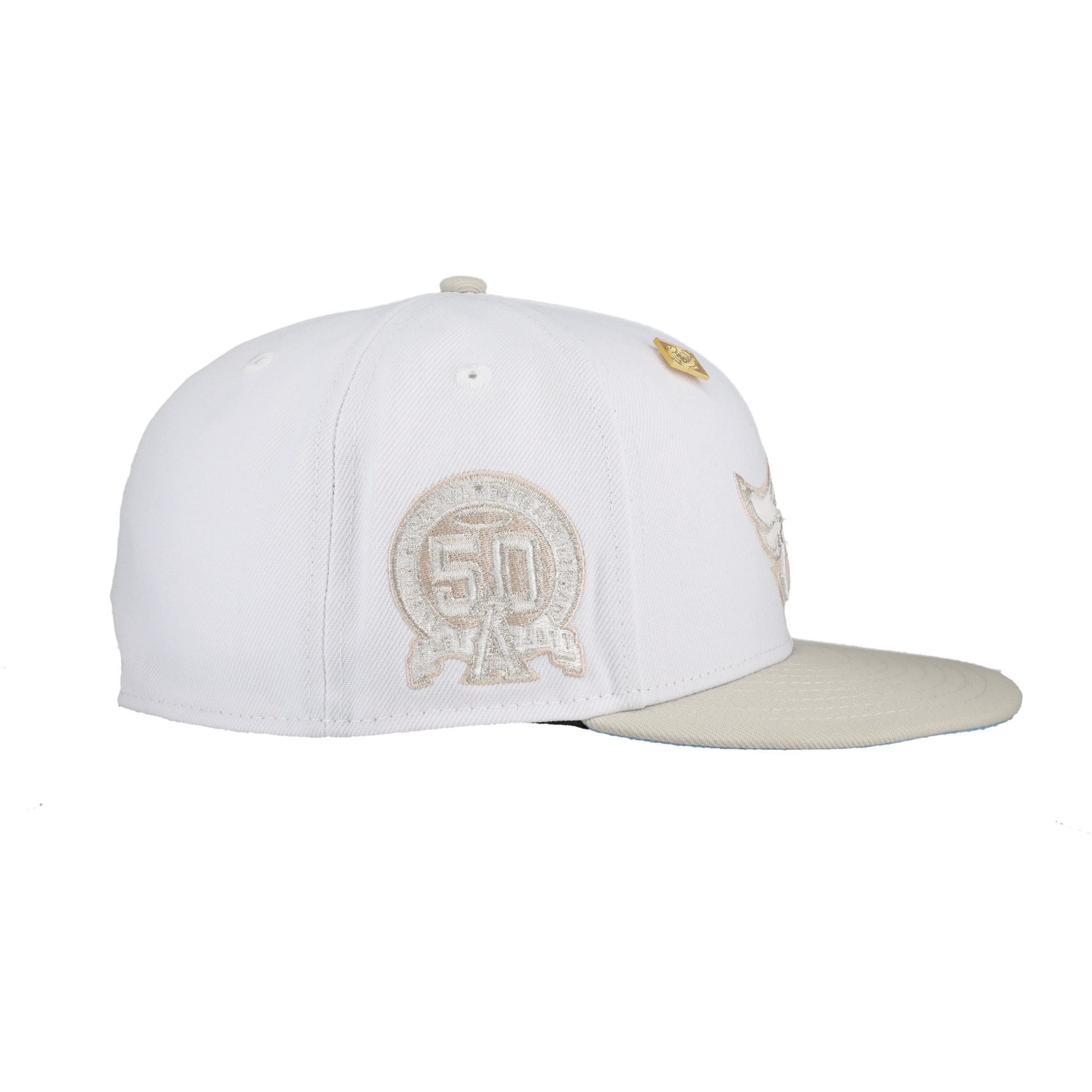 Anaheim Angels Pure White 50th Anniversary Patch 59Ffity Fitted Hat