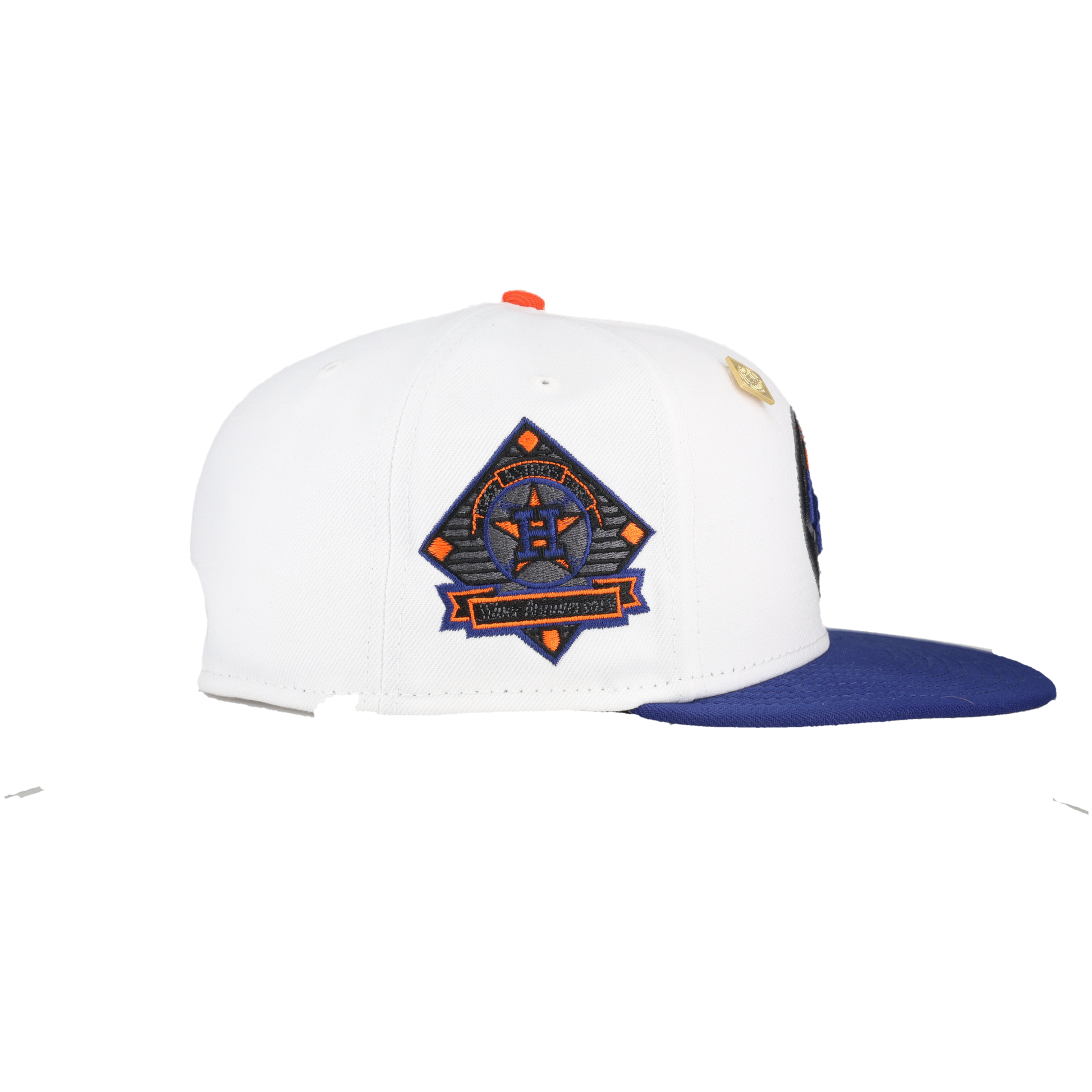 Houston Astros Pure White 25th Silver Anniversary Patch 59Fifty Fitted Hat