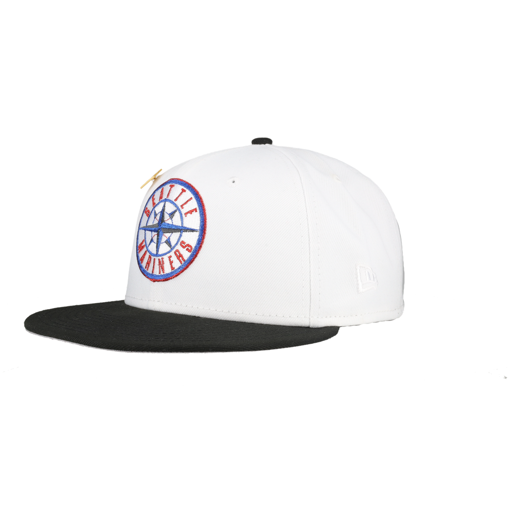Seattle Mariners Pure White 40th Anniversary Patch 59Ffity Fitted Hat