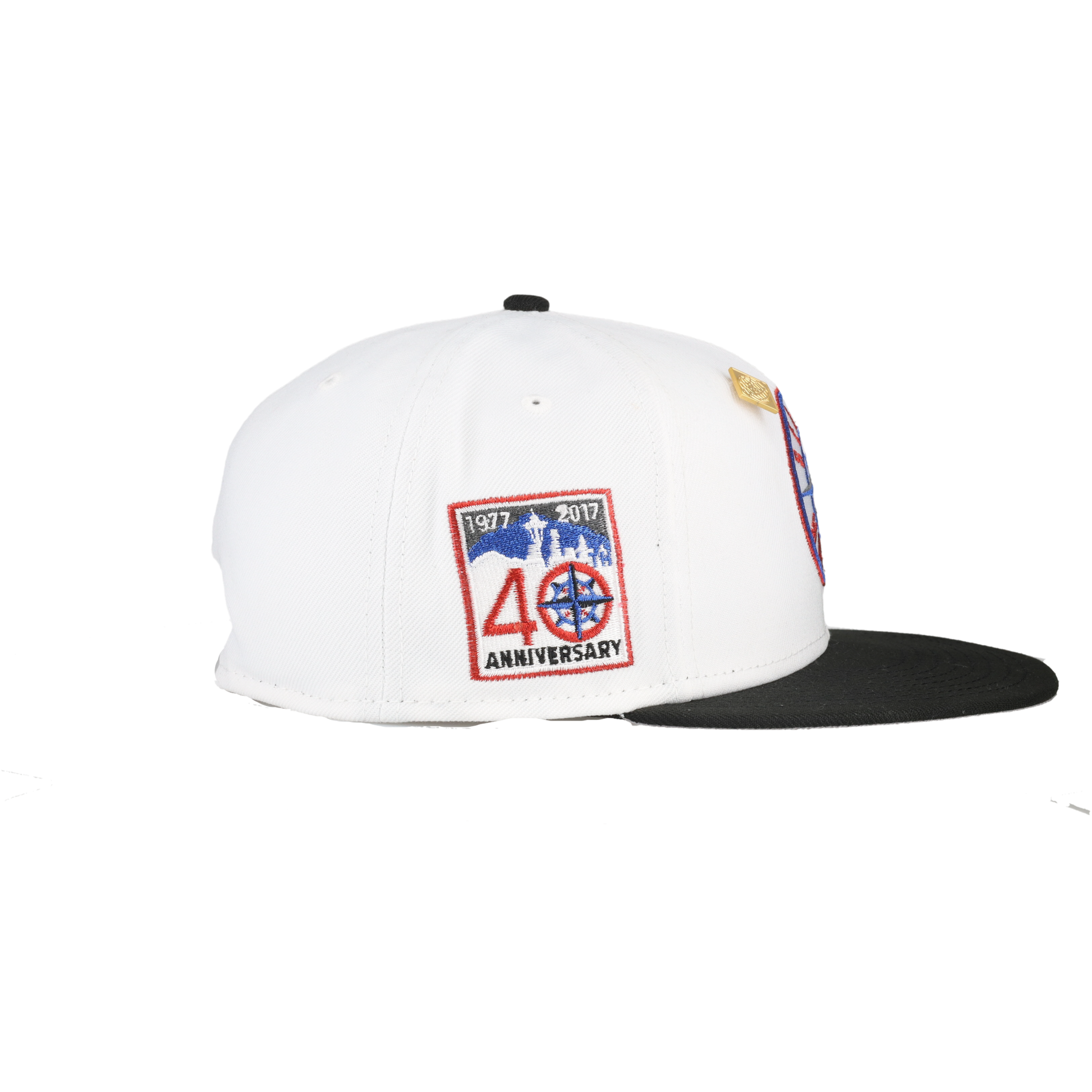 Seattle Mariners Pure White 40th Anniversary Patch 59Ffity Fitted Hat