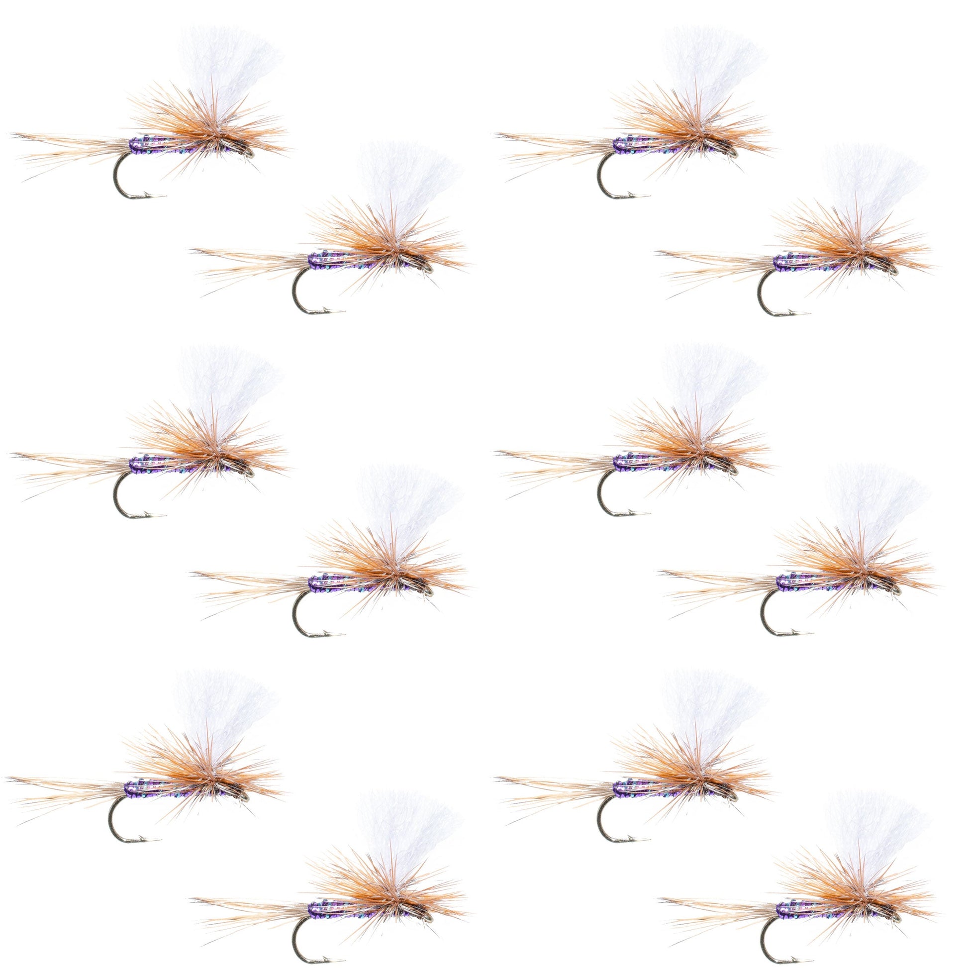 Parachute Super Flash Purple Haze Dry Fly - 12 Flies Size 14