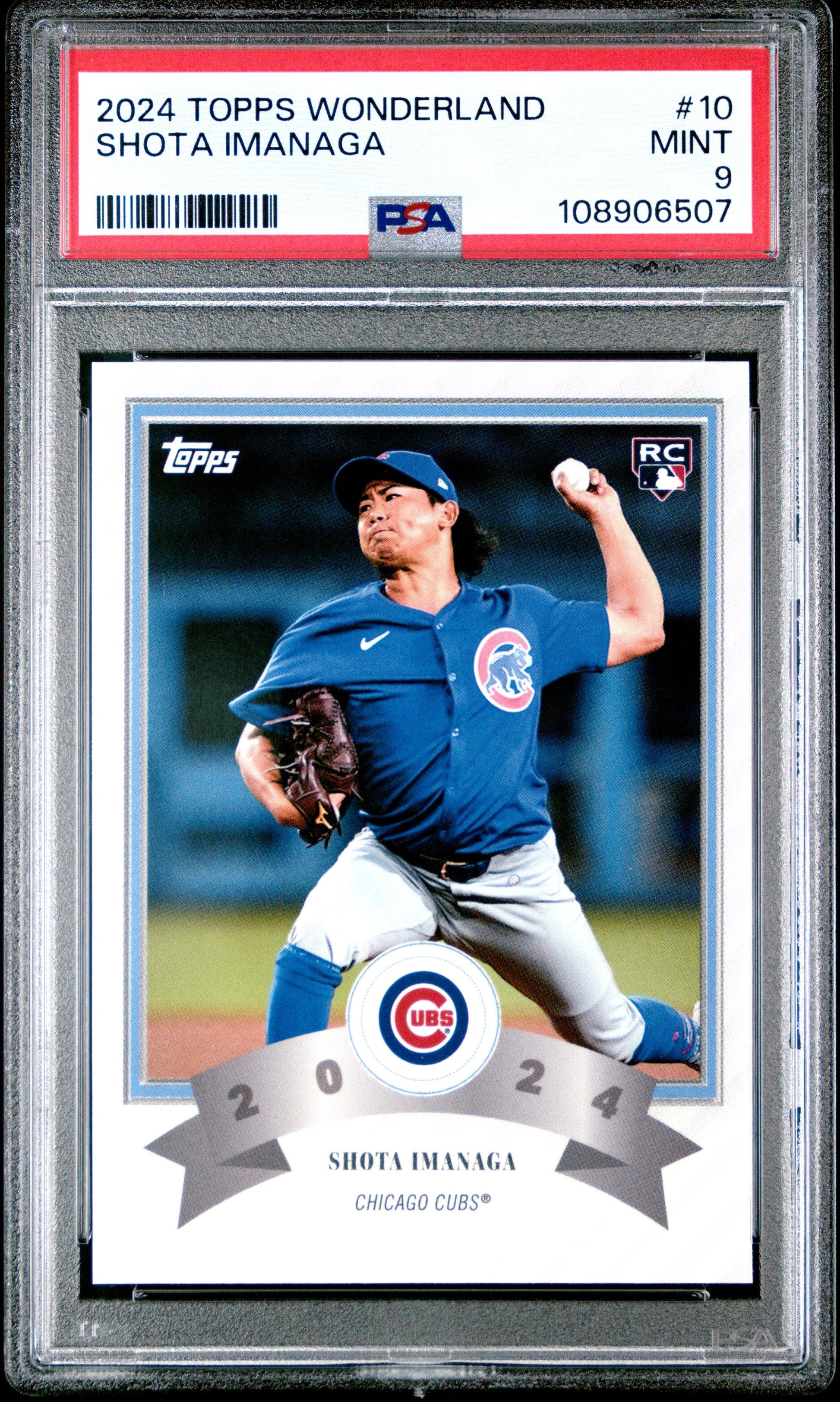 Graded 2024 Topps Wonderland Shota Imanaga #10 Rookie RC Baseball Card PSA 9 Mint