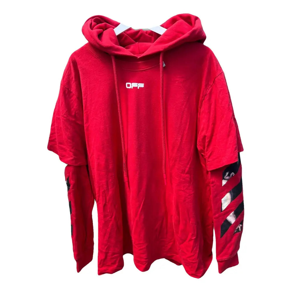 Off-White Double Lay Red Hoodie