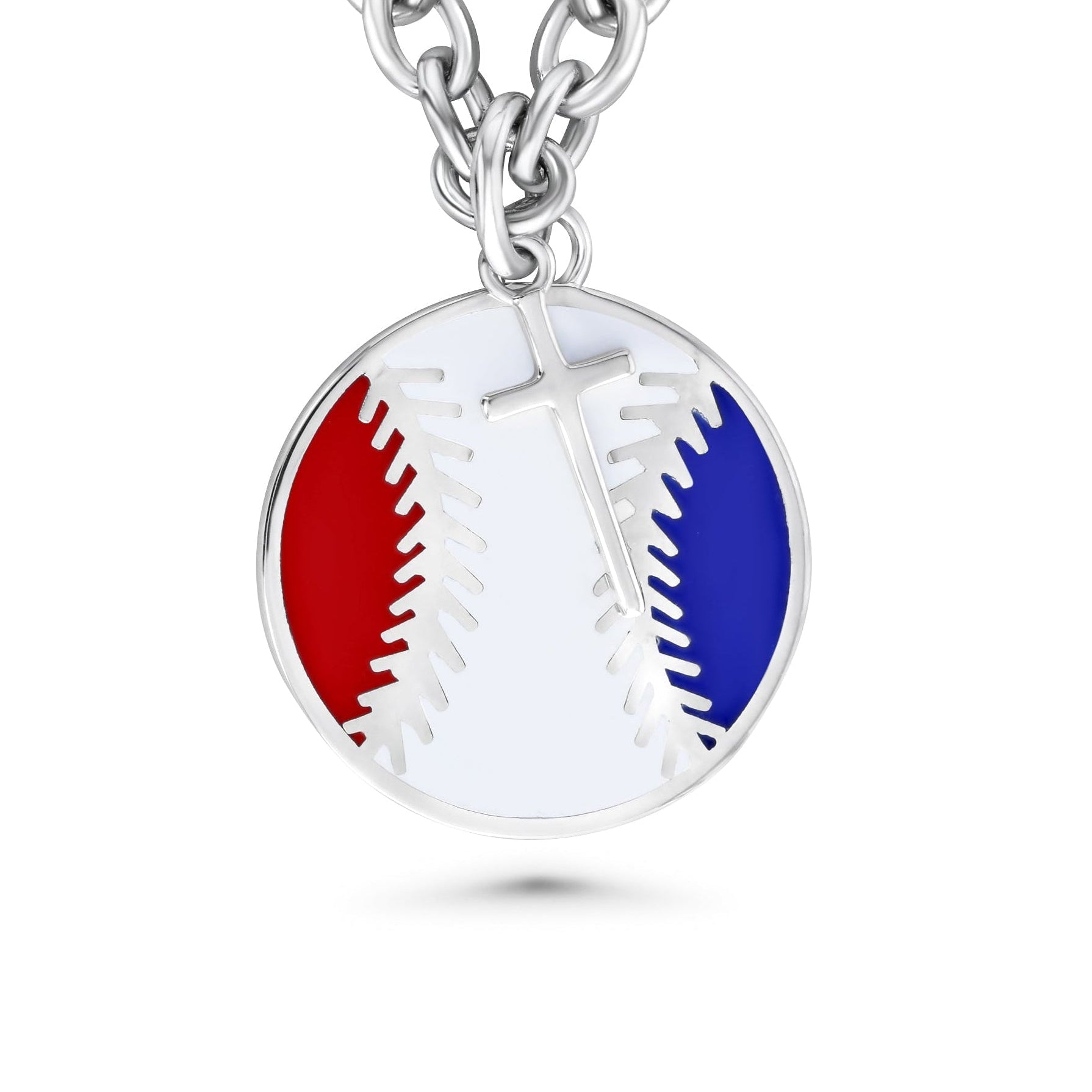 Baseball Dangle Cross Necklace