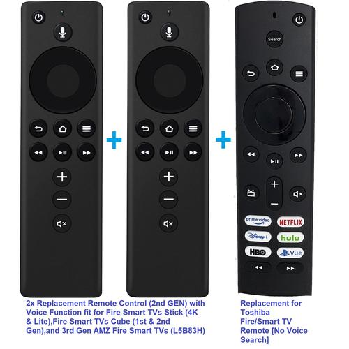 3 replacement remote bundle - 2x Voice Remote & 1x Toshiba TV Remote