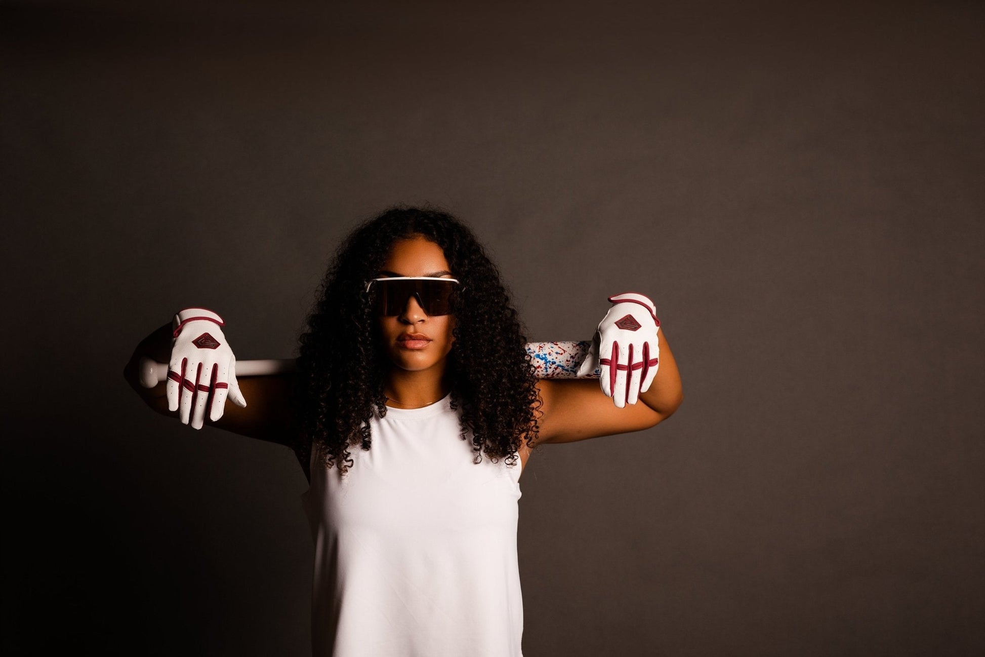 Resilient Championship Fastpitch Batting gloves - White and Maroon