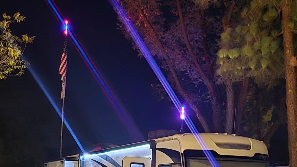 Telescoping Flagpole w/ Ladder Mount and Camp Locator Kit