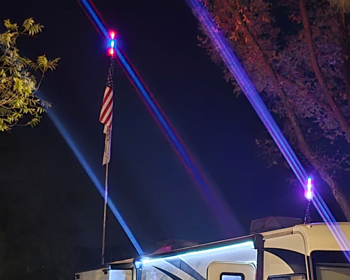 RV Flagpole Kit – Telescoping Pole + Ladder Mount + Camp Locator Kit | Poles and Holders