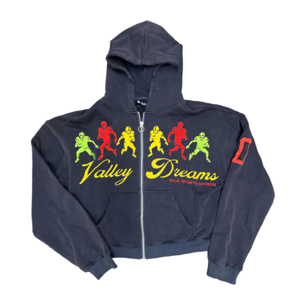 VALE Forever Valley Dreams" Navy Zip Up Hoodie