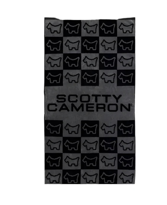 Scotty Cameron Dog Checkered Black/Grey Golf Towel