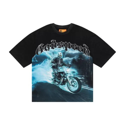 Godspeed Men's Black Blue Flame Crew