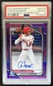 24 Bowman Draft Christian Moore Chrome Auto Purple Refractor 1st #103/250 PSA 10