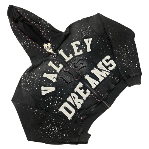 Vale Forever Valley Dreams Classico Zip Up Rhinestone Hoodie