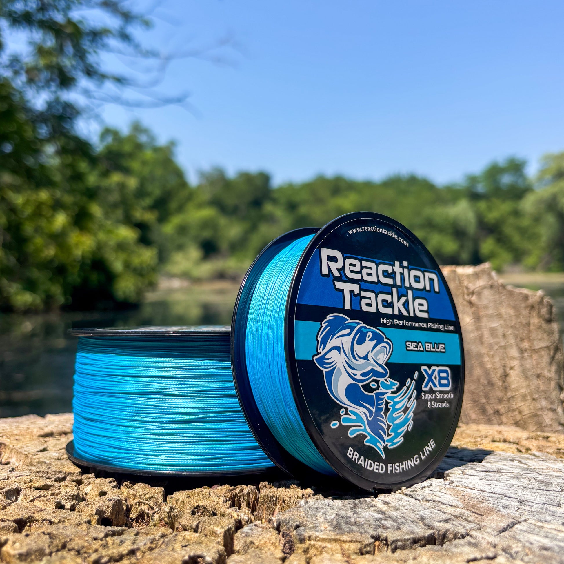 Reaction Tackle X8 Braided Fishing Line - Sea Blue 8 Strand