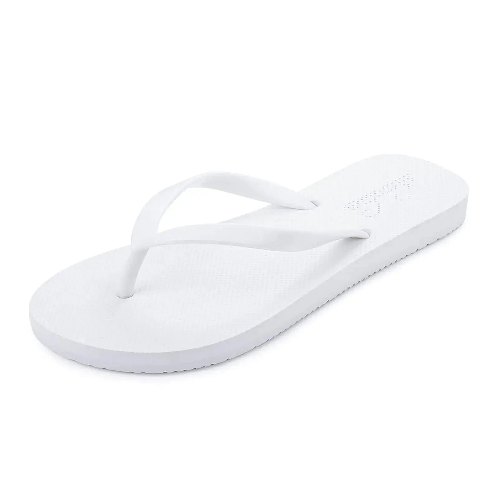 shevalues Slim Flip Flops for Women Beach Rubber Shower Shoes Basic Thong Sandals 5.5-6 White