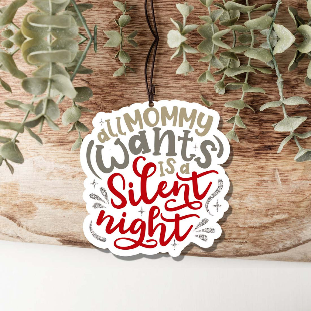 Silent Night Hanging Air Freshener Holiday Scented Car Home Ornament Pine Winter Spice