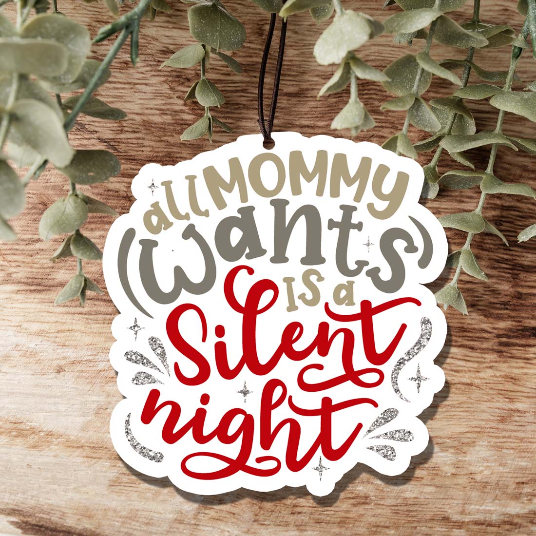 Silent Night Hanging Air Freshener Holiday Scented Car Home Ornament Pine Winter Spice