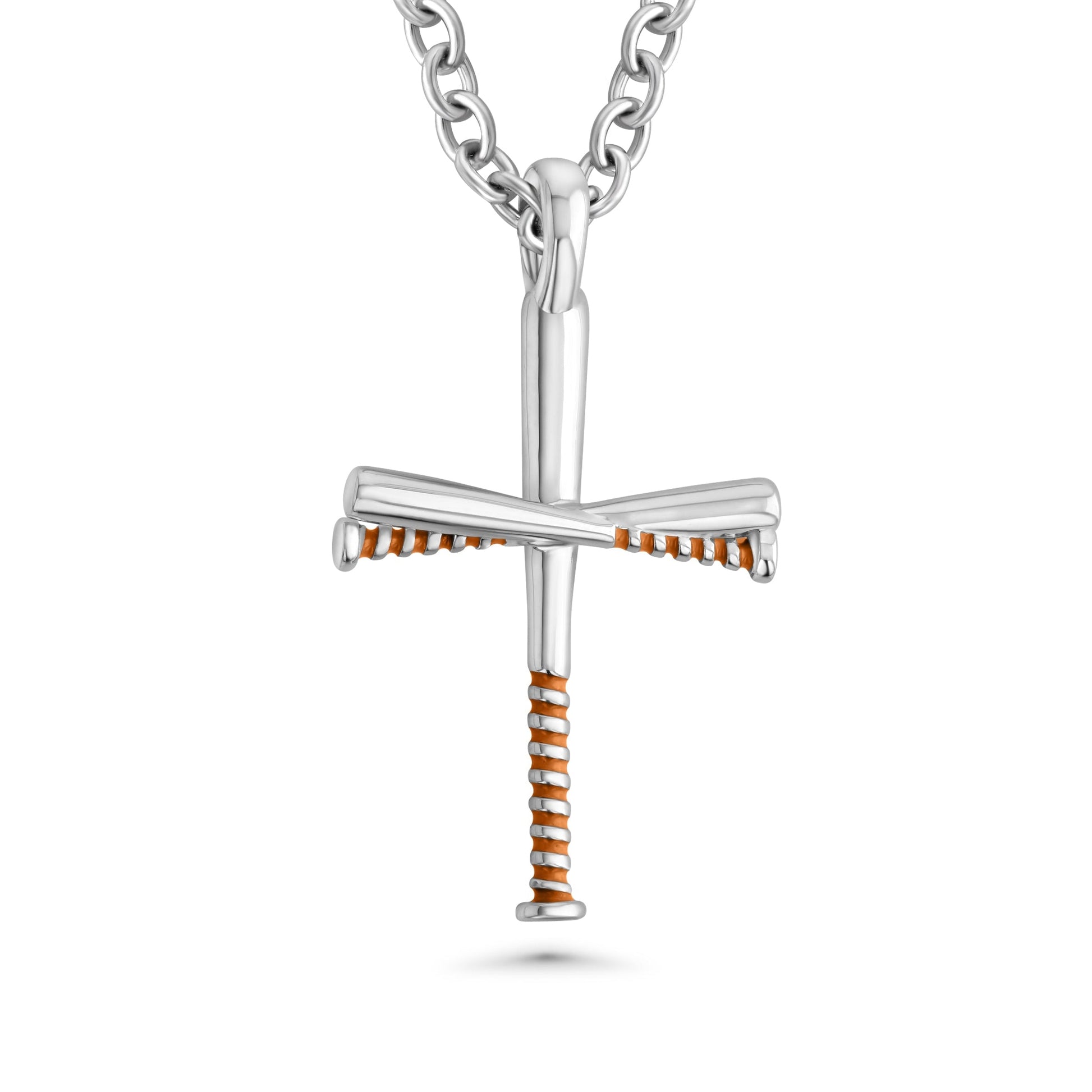 Color Grip Baseball Bat Cross Necklace
