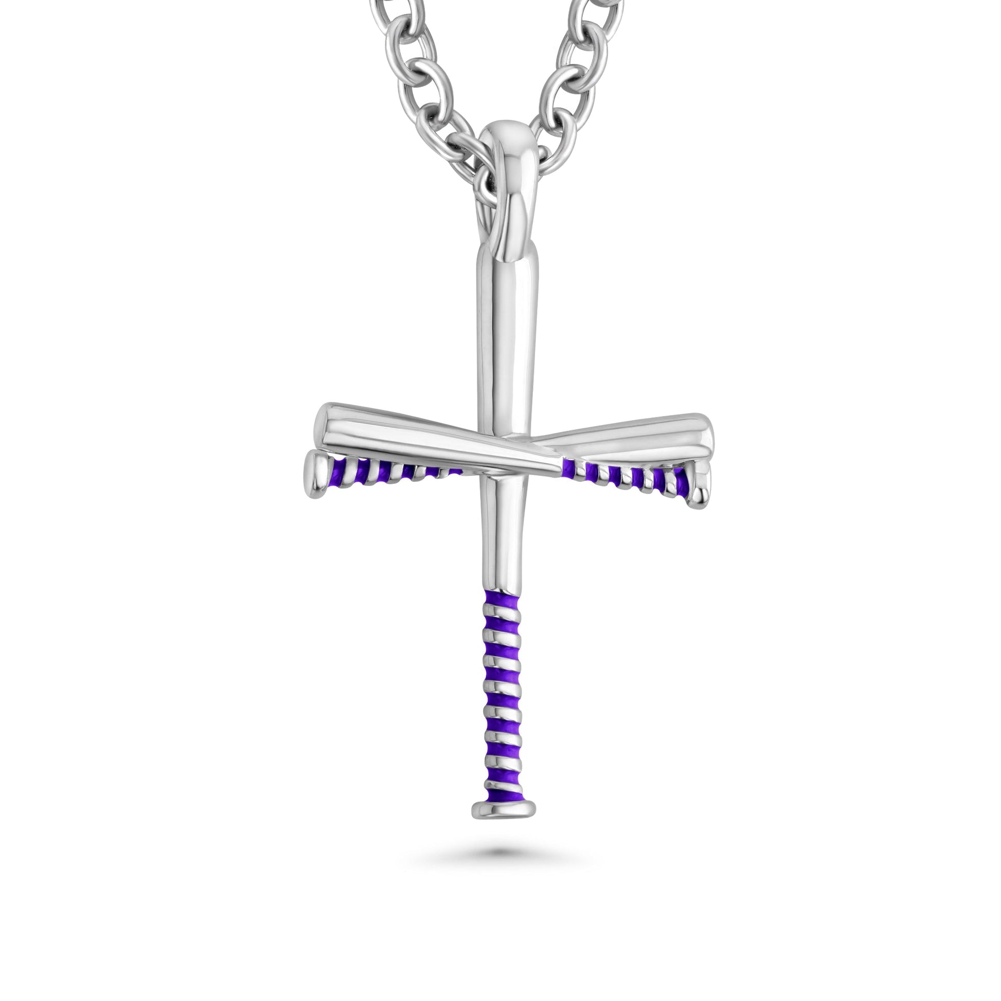 Color Grip Baseball Bat Cross Necklace