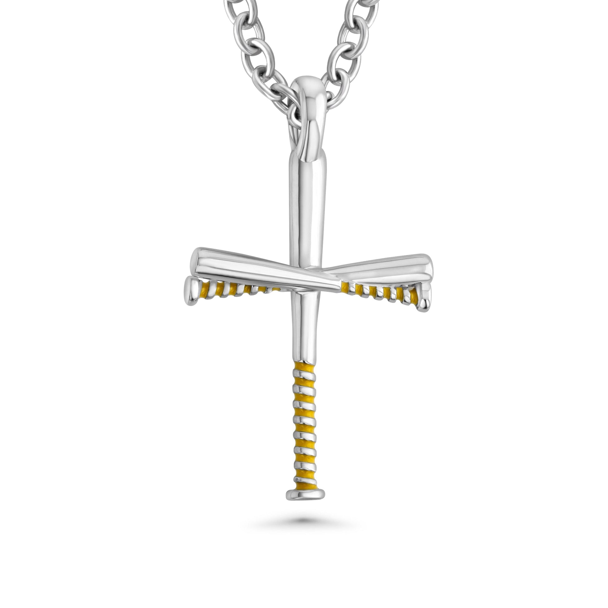 Color Grip Baseball Bat Cross Necklace