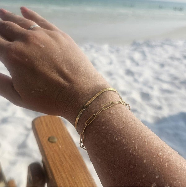 Silver Paper Clip Bracelet Luxe Minimal Everyday Chain