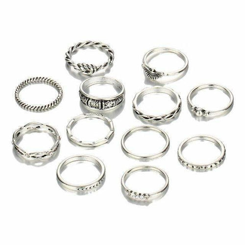 Gold Stacking Ring Set Minimalist Boho Finger Rings
