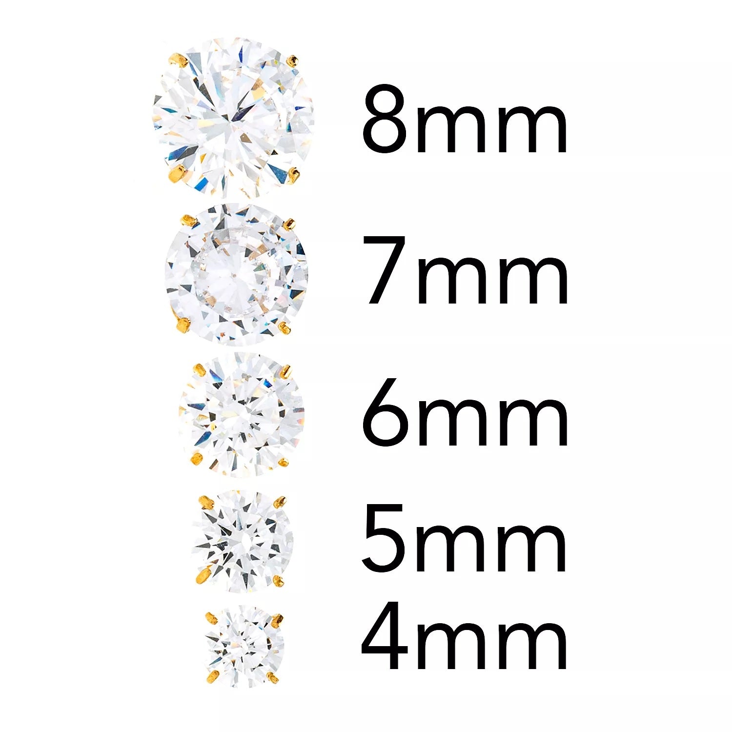 14K Yellow Gold Simulated Diamond Round Stud Earrings