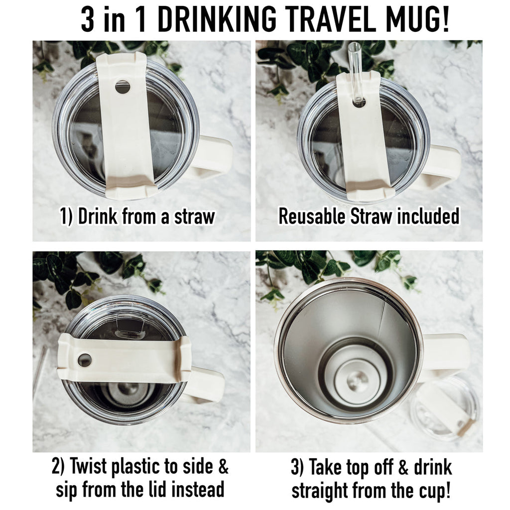 Over Stimulated 40oz Insulated Travel Mug With Handle Lid Straw Moms Tumbler