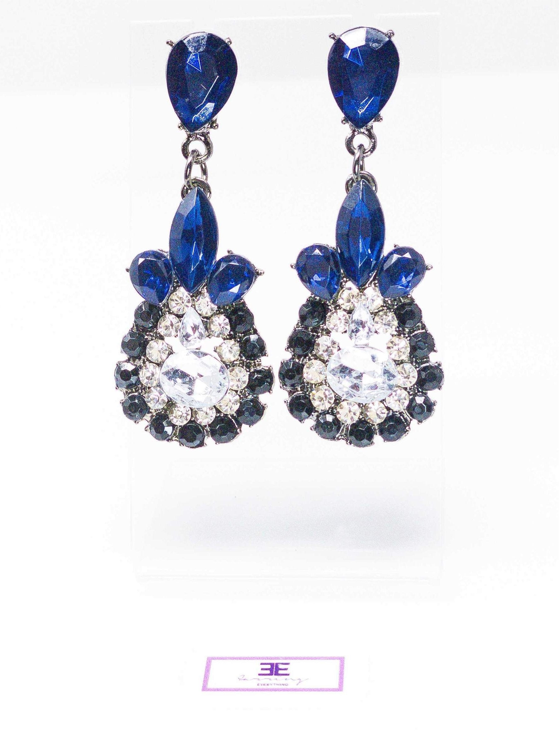 Sparkling Pink Teardrop Dangle Earrings With Crystals