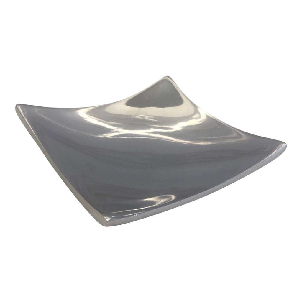Wavy Square Candle Holder Multi-Purpose Minimalist Ceramic Tray Jewelry Dish